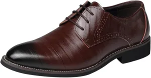 Men's Dress Shoe Slip On Classical Style Shoes for Men Slip On PU Leather Low Rubber Sole Block Heel Work Men's Italian Dress Shoes