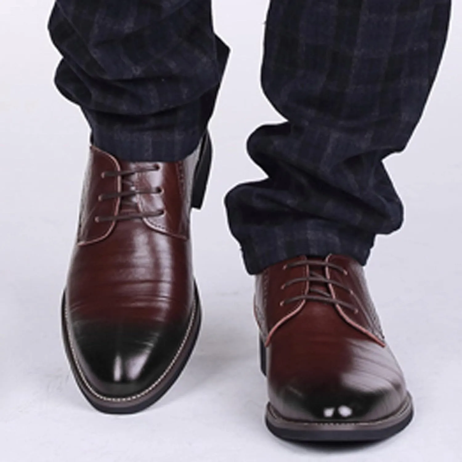 Men's Dress Shoe Slip On Classical Style Shoes for Men Slip On PU Leather Low Rubber Sole Block Heel Work Men's Italian Dress Shoes