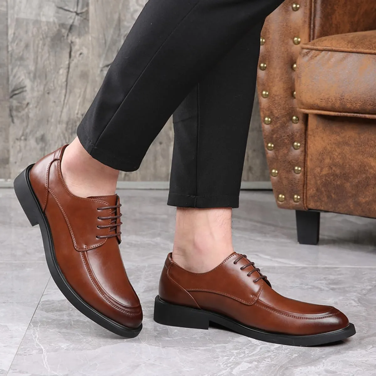 Men's Dress Shoes Classic Oxfords Shoes for Men Formal Business Suit Tuxedo Shoes Lace Up Derby Men Shoes