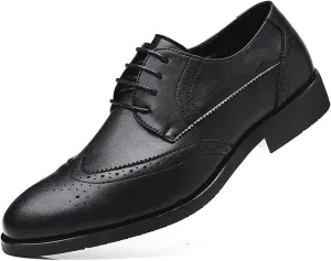 Men's Dress Shoes Formal Business Brogues Derbys Classic Lace Up Wingtip Oxford Shoes for Evening Uniform Party Work Office