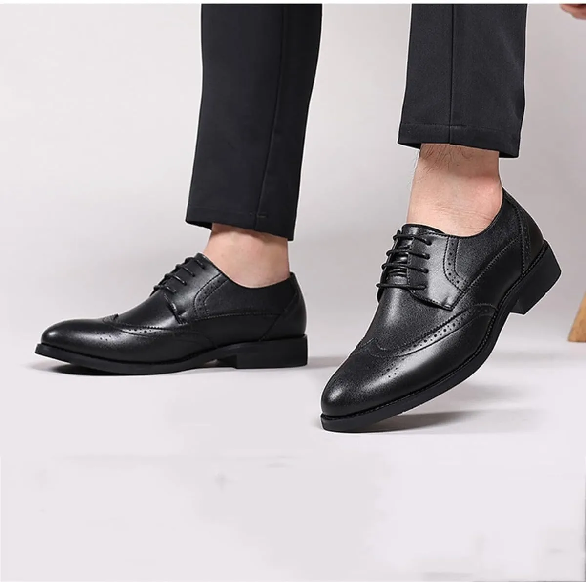 Men's Dress Shoes Formal Business Brogues Derbys Classic Lace Up Wingtip Oxford Shoes for Evening Uniform Party Work Office