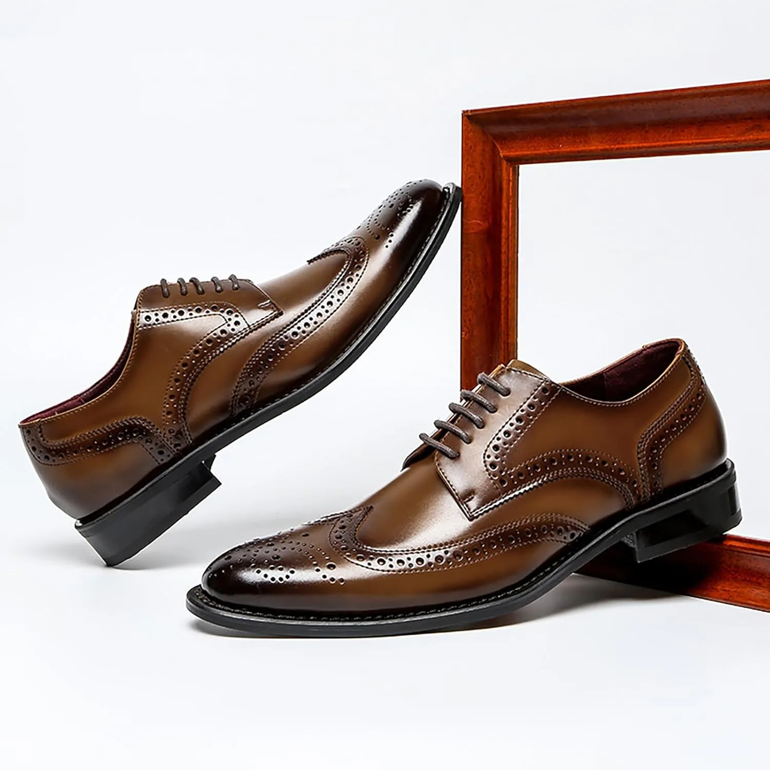 Mens Dress Shoes Oxfords Casual Retro Classic Comfortable Formal Derby Business Dress Shoes for Men