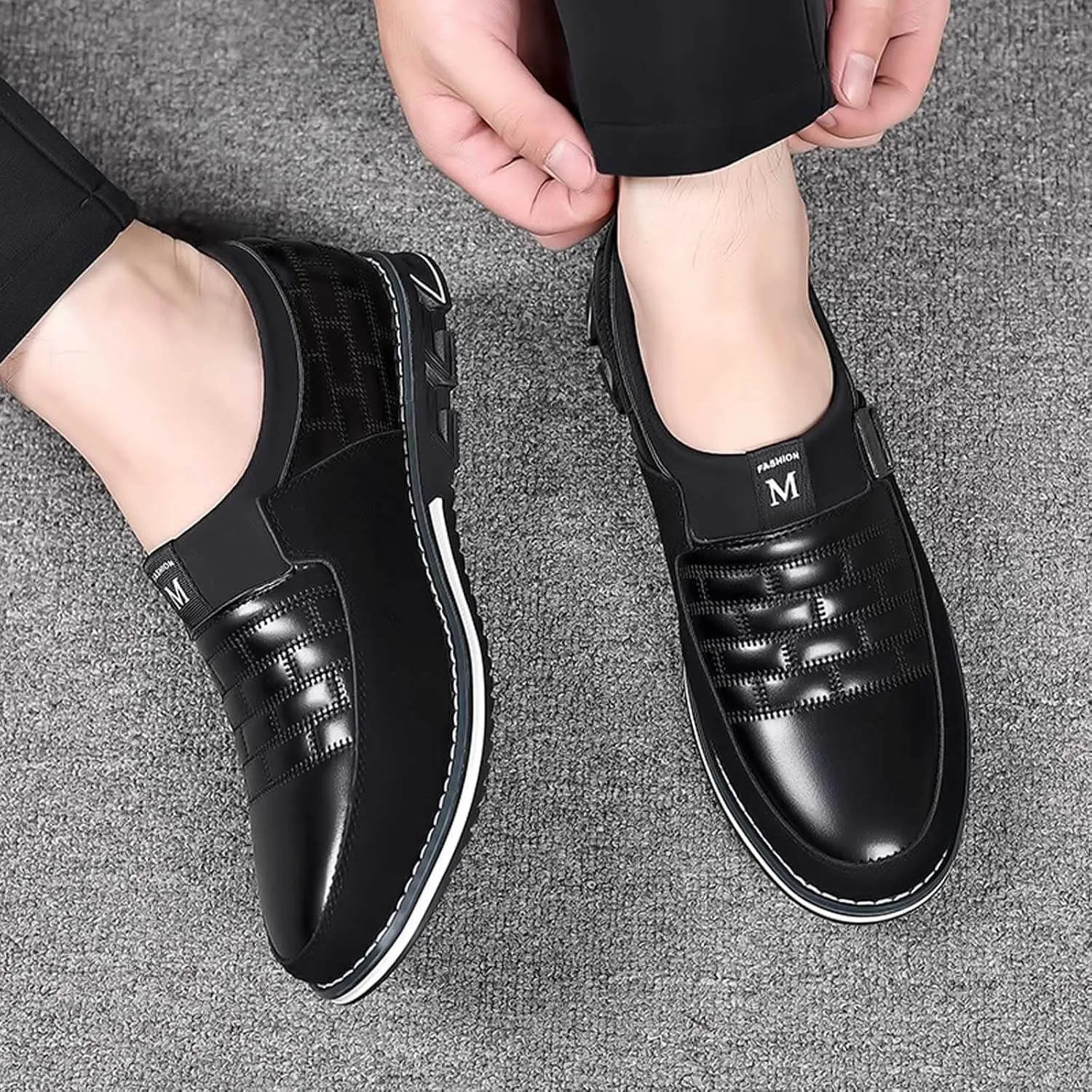 Men's Dress Shoes Size 13 Wide Fashion Style Men's Breathable Comfortable Business Slip On Work Leisure Mens Dress Shoes