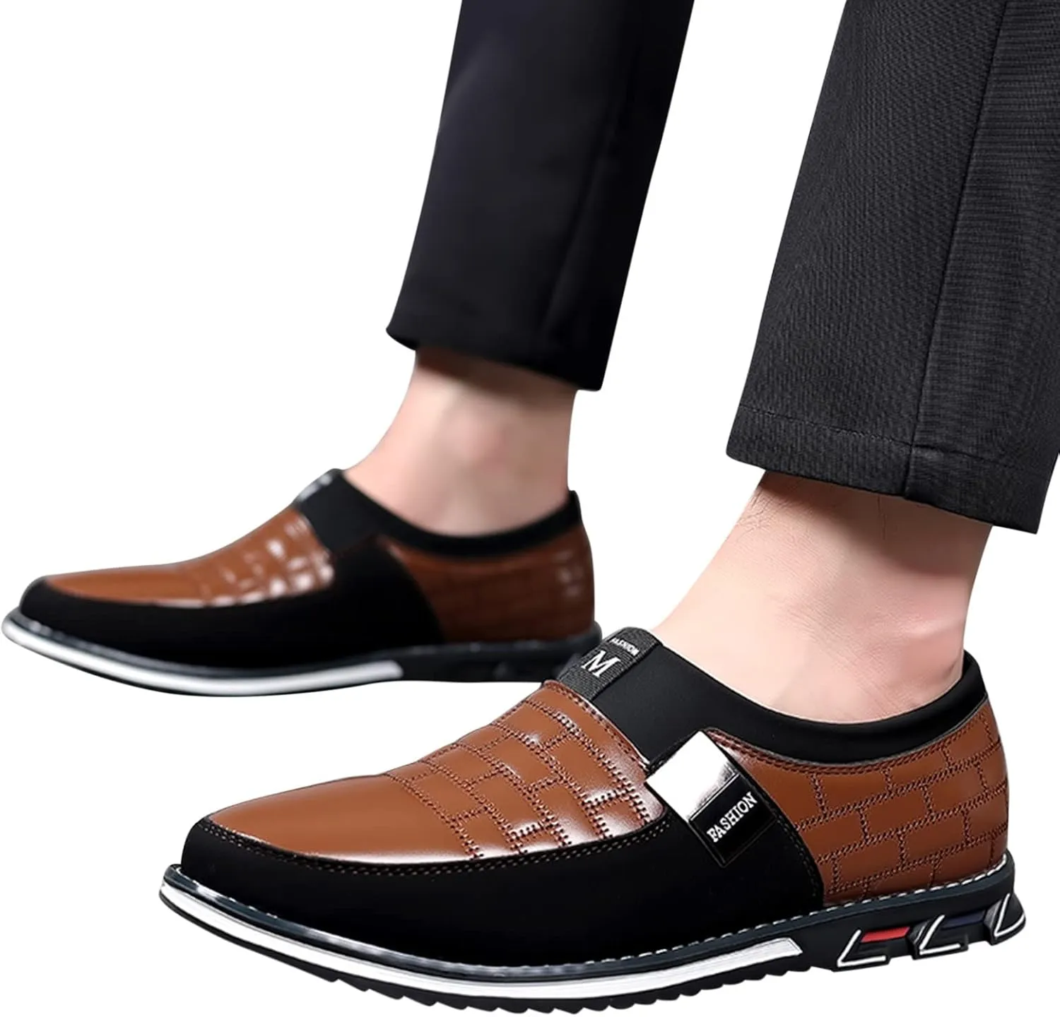 Men's Dress Shoes Size 13 Wide Fashion Style Men's Breathable Comfortable Business Slip On Work Leisure Mens Dress Shoes