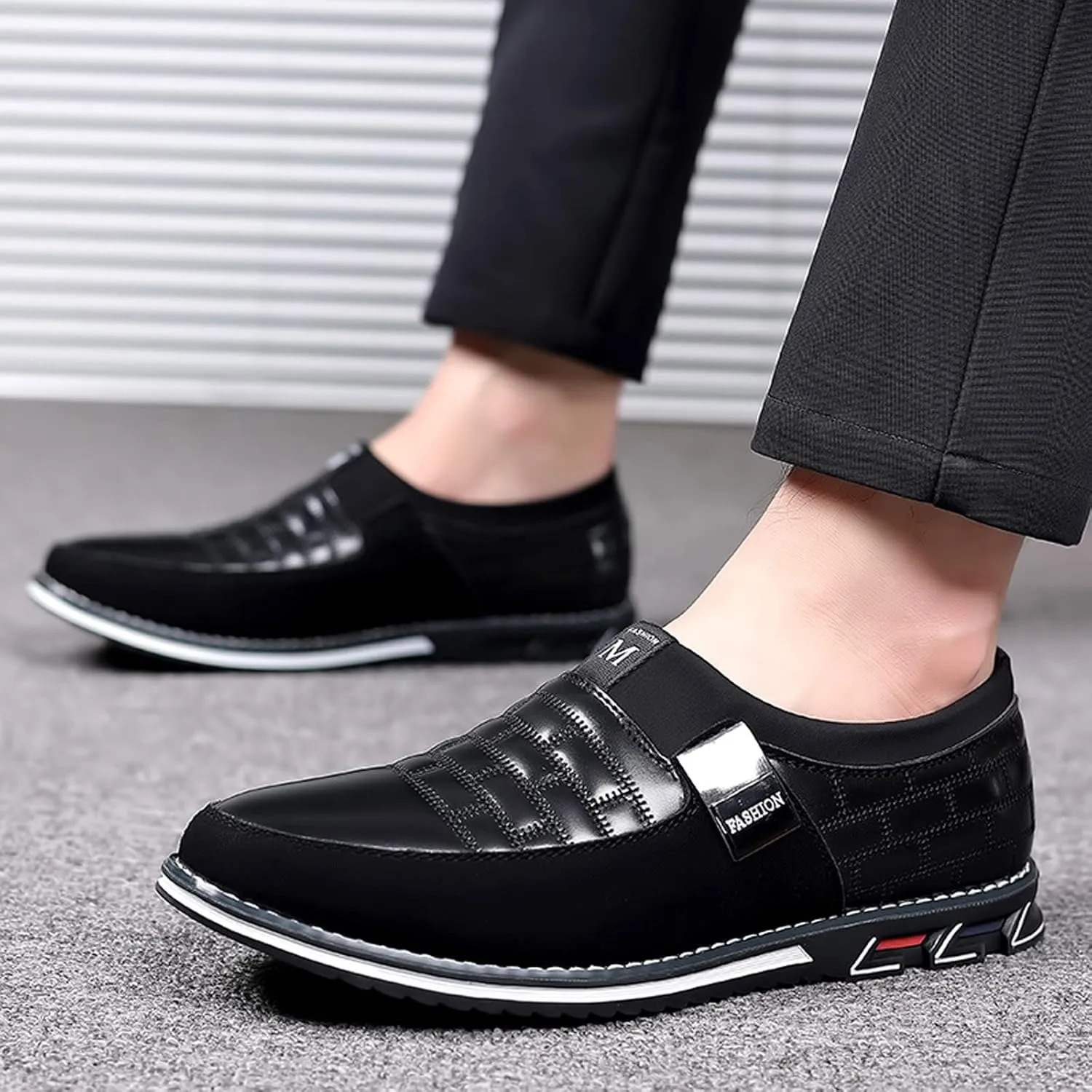 Men's Dress Shoes Size 13 Wide Fashion Style Men's Breathable Comfortable Business Slip On Work Leisure Mens Dress Shoes