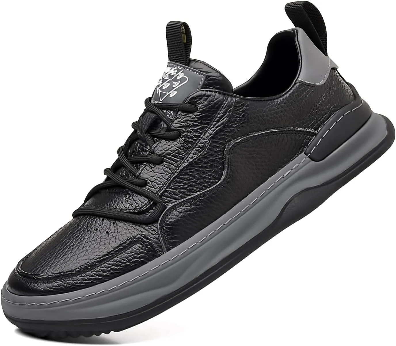 Men's Genuine Leather Lace Up Fashion Loafers Sneakers Casual Walking Driving Shoes