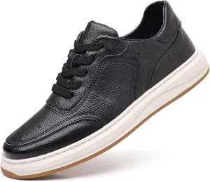 Men's Genuine Leather Lace Up Fashion Loafers Sneakers Casual Walking Driving Shoes