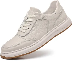 Men's Genuine Leather Lace Up Fashion Loafers Sneakers Casual Walking Driving Shoes