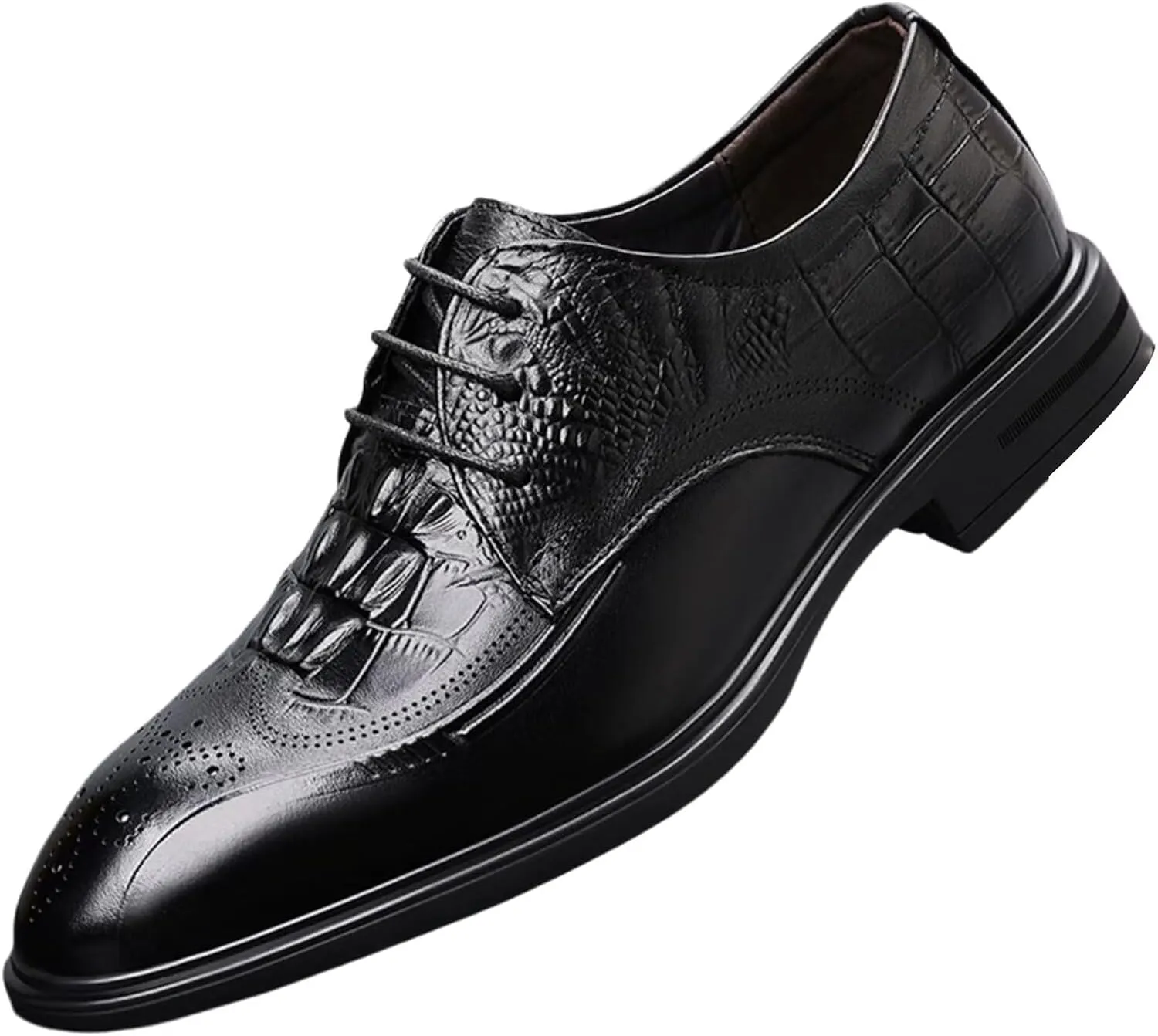 Men's Leather Dress Shoes Stylish Formal Business Shoe for Men Driving Shoes