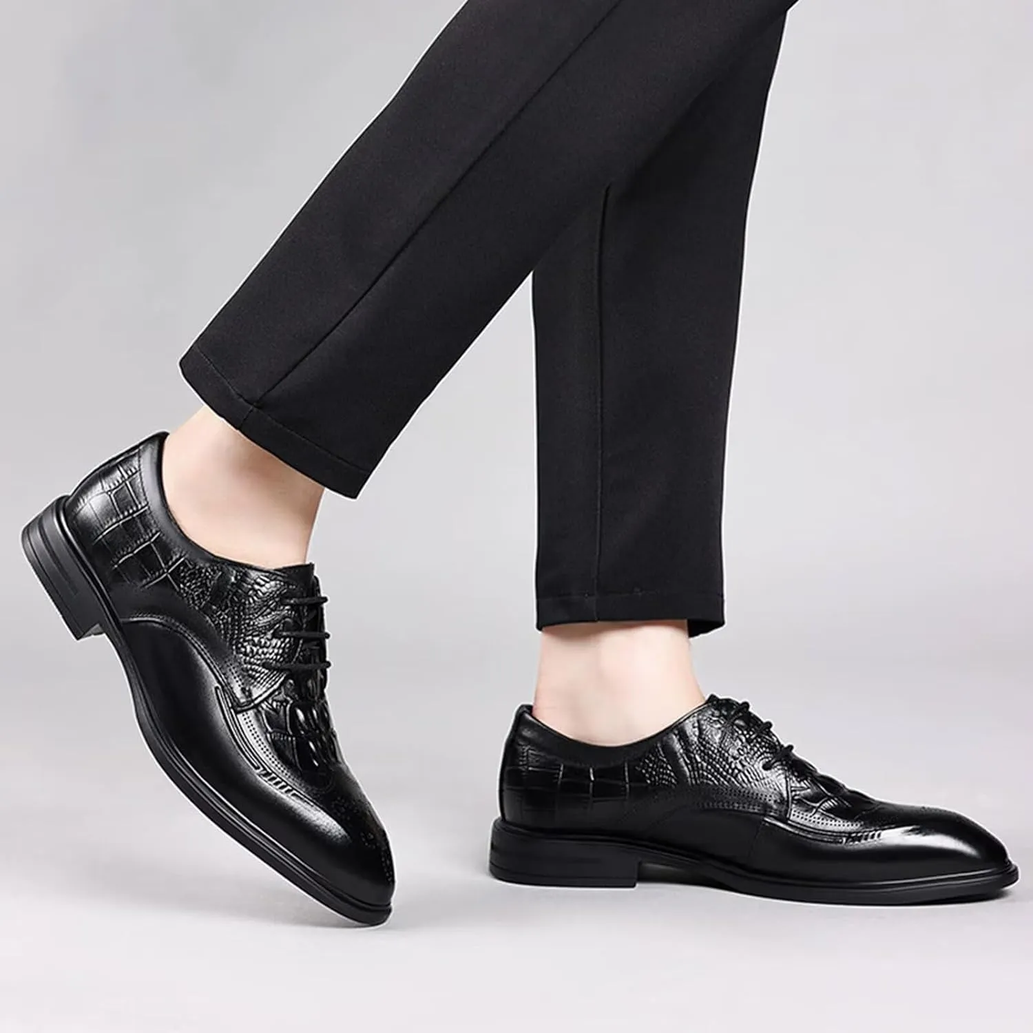 Men's Leather Dress Shoes Stylish Formal Business Shoe for Men Driving Shoes