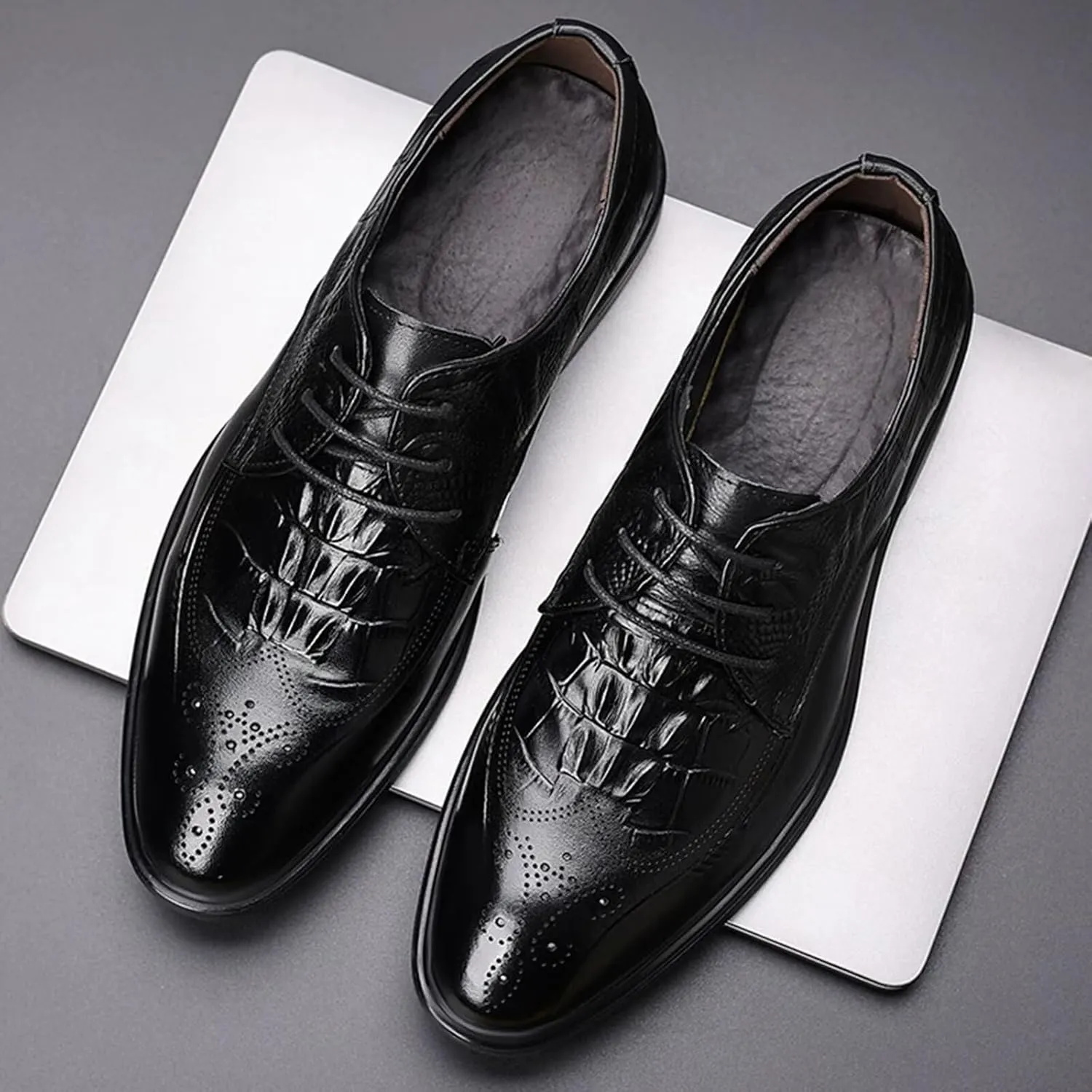 Men's Leather Dress Shoes Stylish Formal Business Shoe for Men Driving Shoes