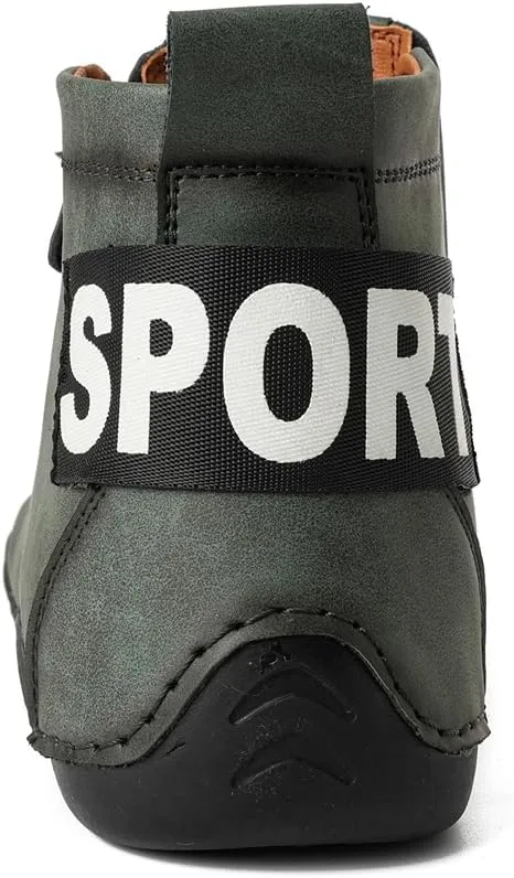 Men's Leather Fashion Sneakers Ankle Chukka Boots Slip On Lightweight Loafers Walking Driving Shoes