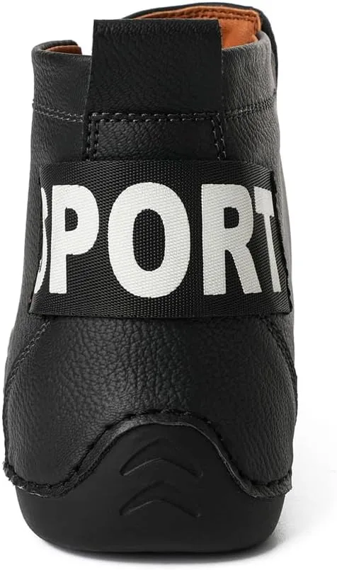 Men's Leather Fashion Sneakers Ankle Chukka Boots Slip On Lightweight Loafers Walking Driving Shoes