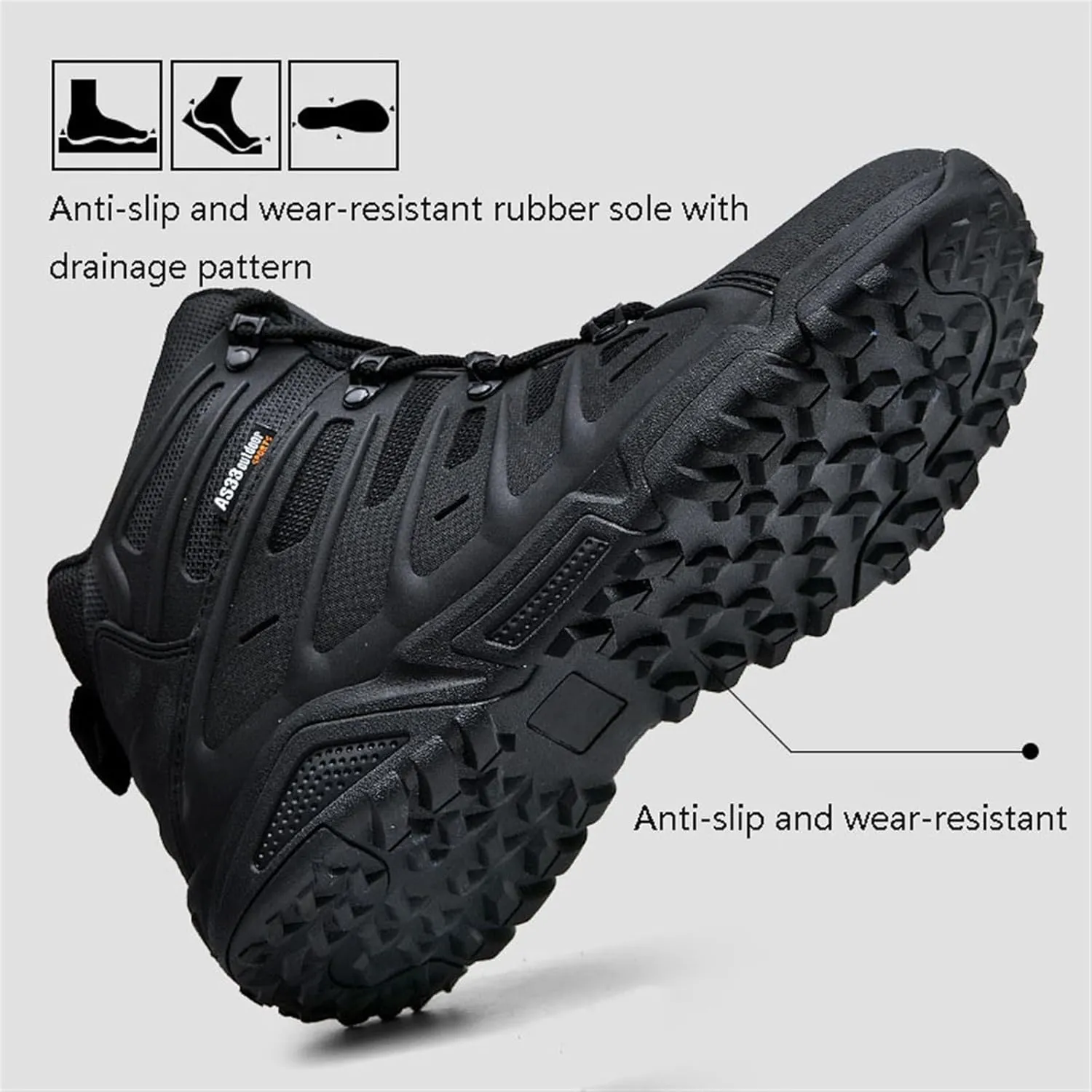 Men's Military Tactical Combat Boots, Mens Non Slip Plus Size Lace Up Breathable High Top Combat Boots, Outdoor Army Hunting Jungle Hiking Boots, for Hiking, Army Training