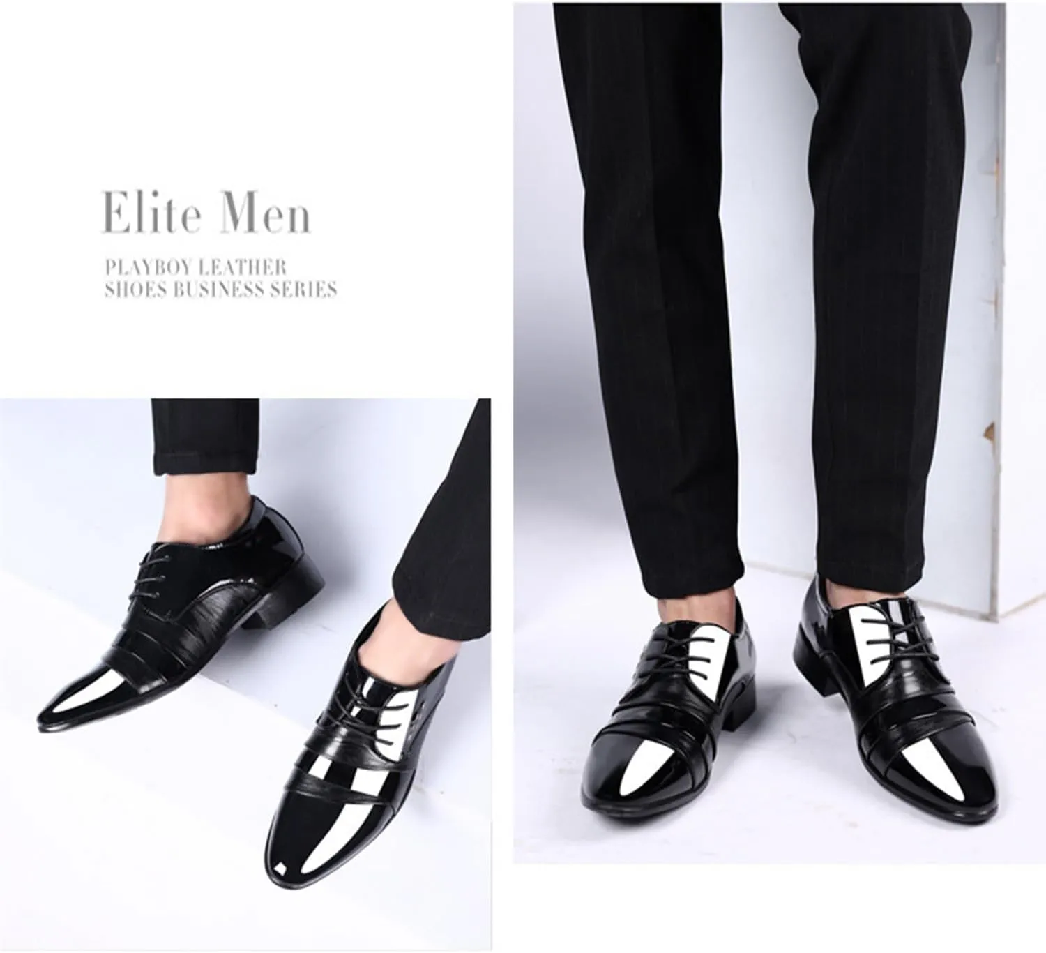 Men's Oxfords Dress Shoes Classic Patent Leather Formal Shoes Applicable to Business,Work,Party,Wedding,Daily Walk