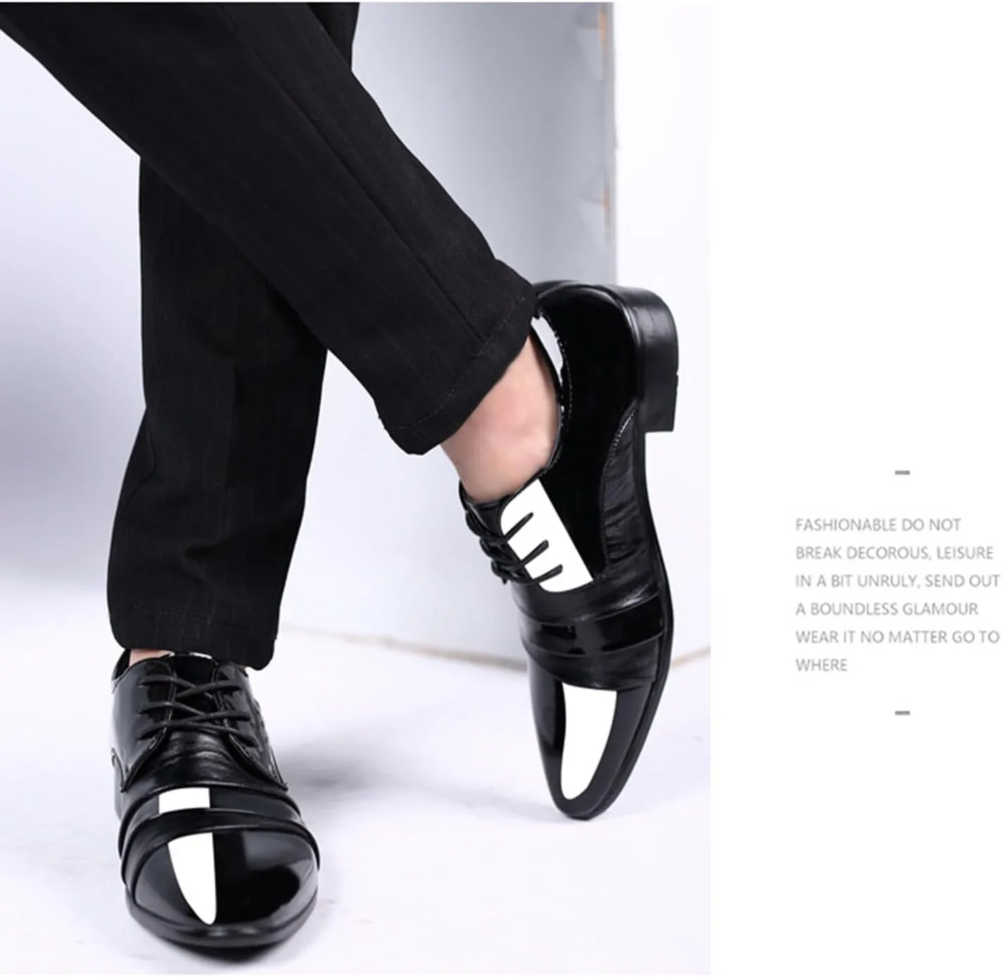 Men's Oxfords Dress Shoes Classic Patent Leather Formal Shoes Applicable to Business,Work,Party,Wedding,Daily Walk