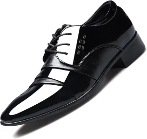 Men's Oxfords Dress Shoes Classic Patent Leather Formal Shoes Applicable to Business,Work,Party,Wedding,Daily Walk
