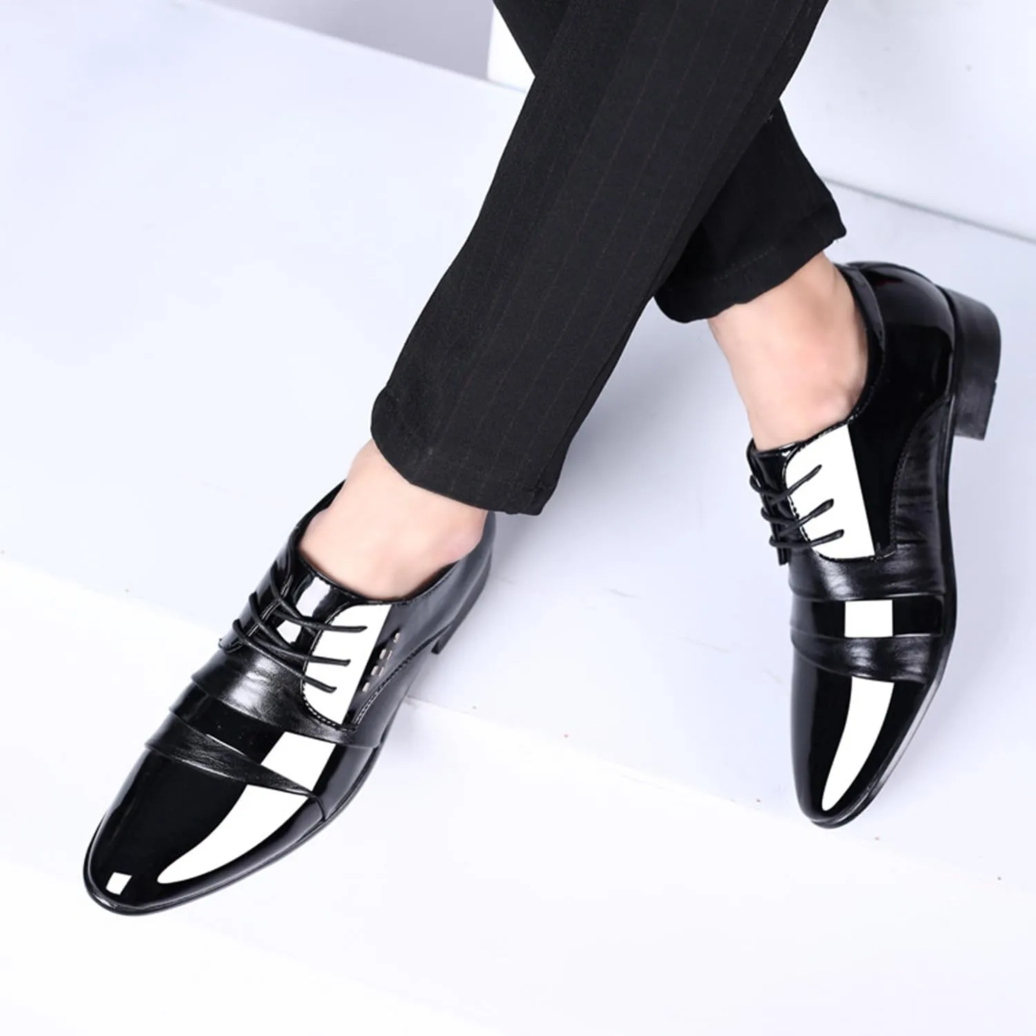 Men's Oxfords Dress Shoes Classic Patent Leather Formal Shoes Applicable to Business,Work,Party,Wedding,Daily Walk