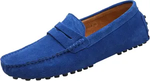 Men's Penny Loafers Moccasin Suede Leather Slip On Casual Dress Driving Shoes