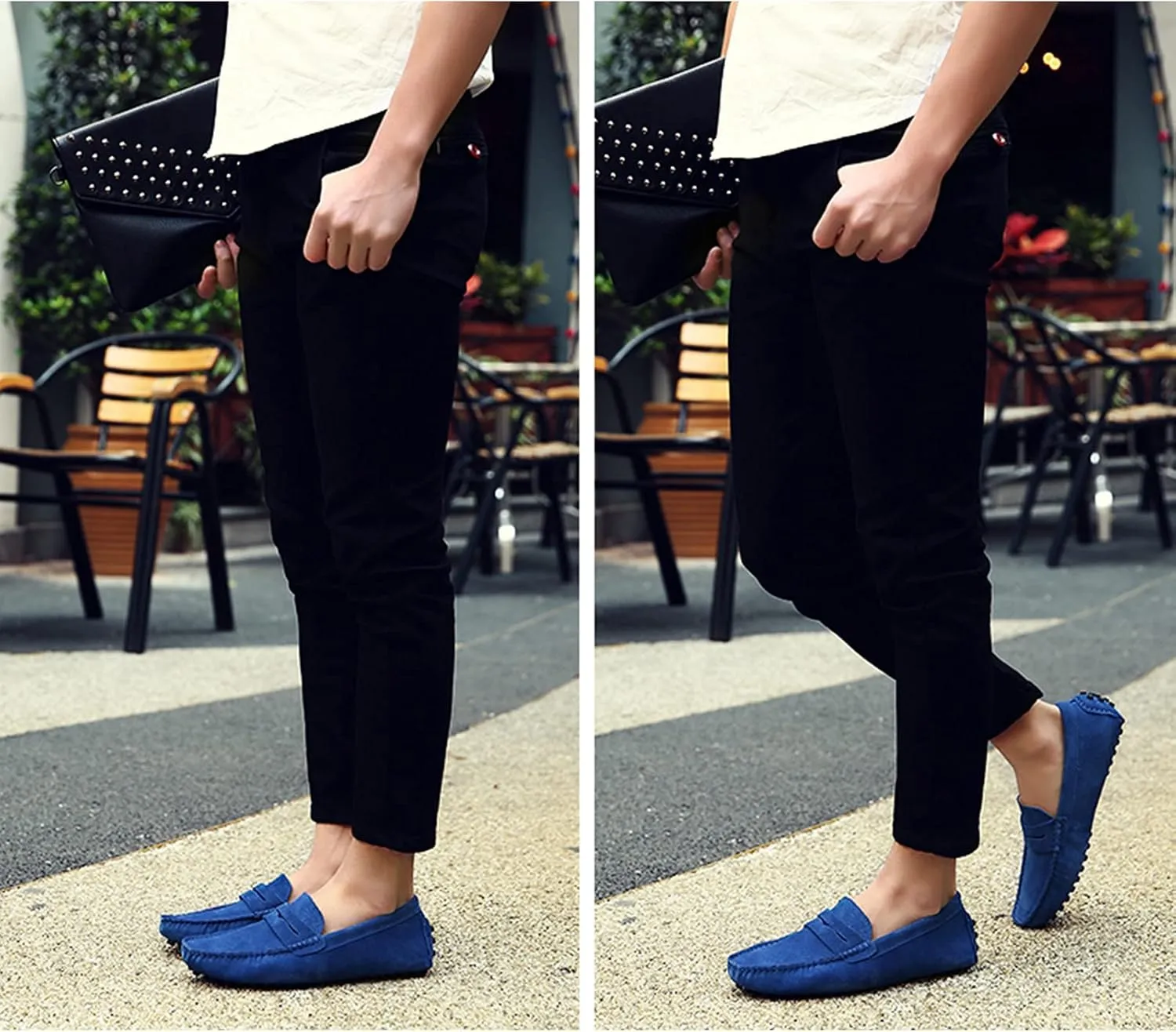 Men's Penny Loafers Moccasin Suede Leather Slip On Casual Dress Driving Shoes