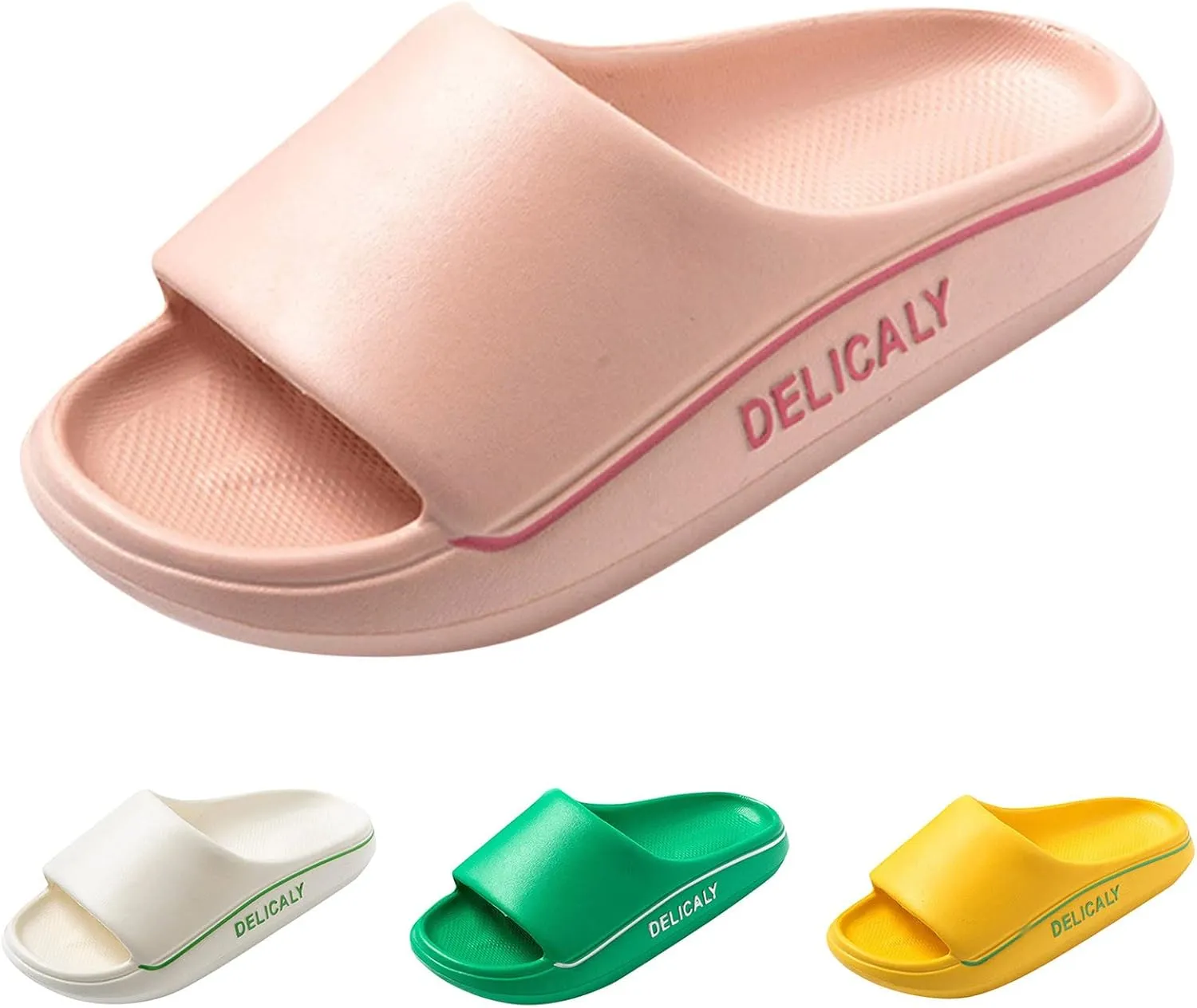 Mens Shower Shoes Womens Slides Bathroom Slippers Men Slides for Women House Quick Drying Ultimate Comfort Slippers