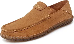Men's Summer Soft Suede Loafers Penny Shoes Flat Comfortable Driving Shoes Anti Slip Boat Shoes Outdoor Casual Shoes for Men