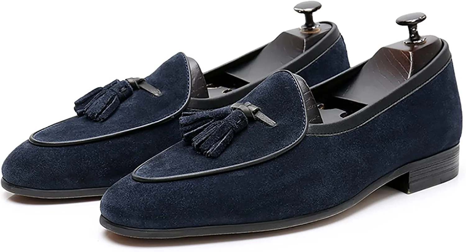 Men's Tassel Slip-on Loafers Casual Leather Shoes for Men Slip On Leather Driving Shoes Comfortable Shoes Business Dress Formal Shoes,Blue,6.5US/38EU