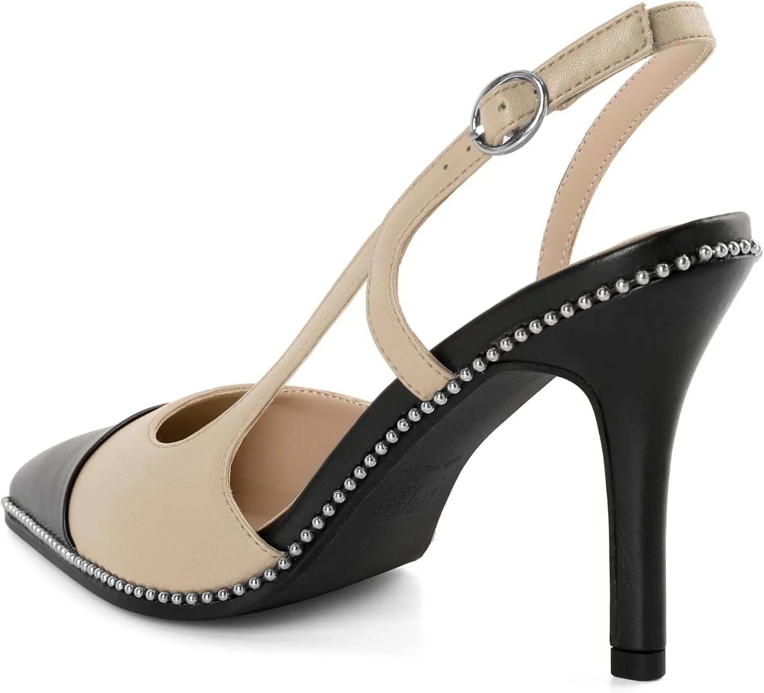Mettesally Slingback Pumps 3 Inches Stilettos Sexy Evening Heels for Women Beaded