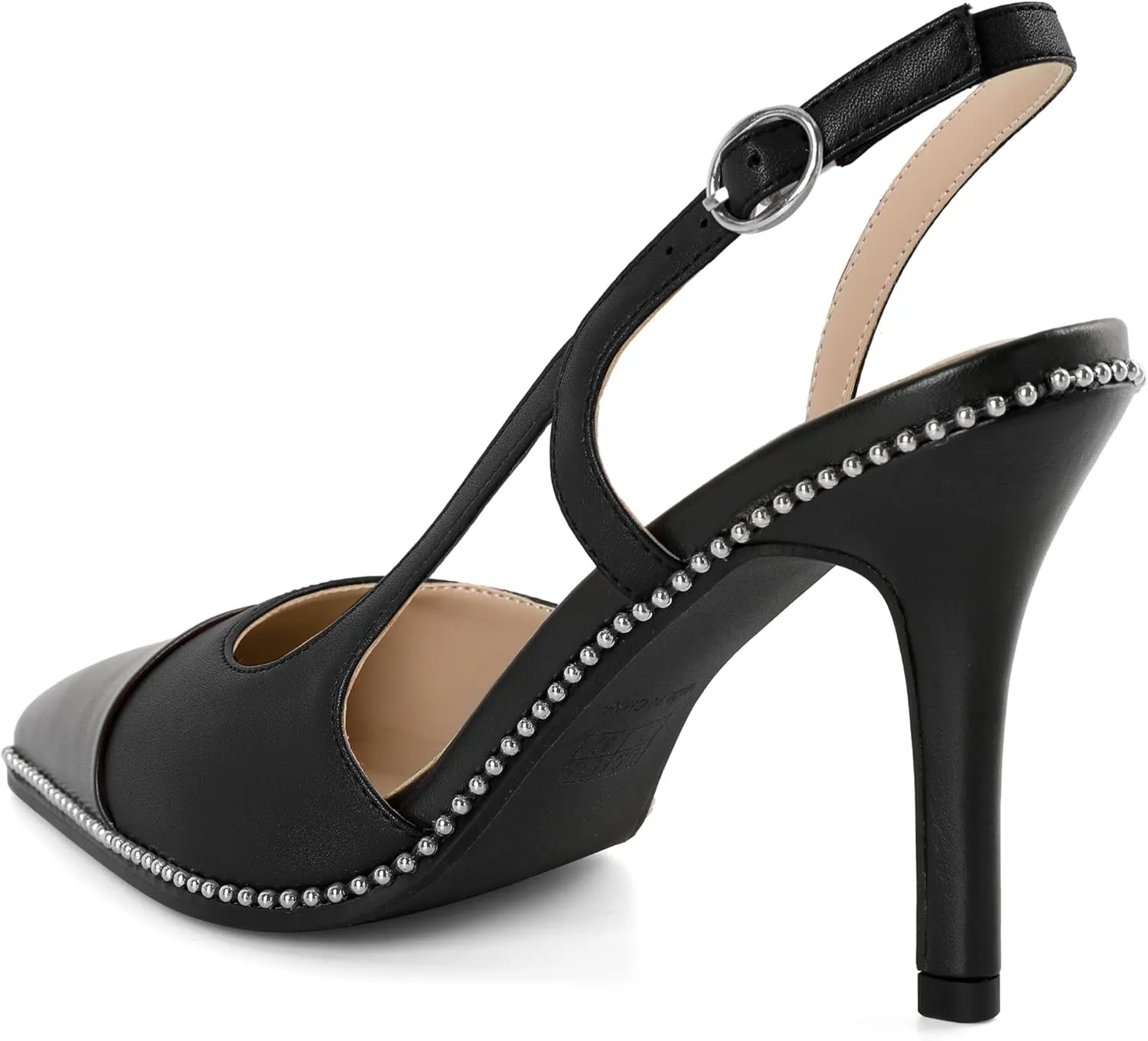 Mettesally Slingback Pumps 3 Inches Stilettos Sexy Evening Heels for Women Beaded