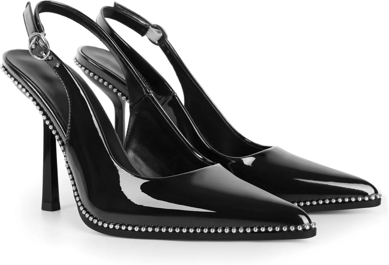 Mettesally Slingback Pumps 4 Inches Stilettos Sexy Evening Heels for Women Beaded
