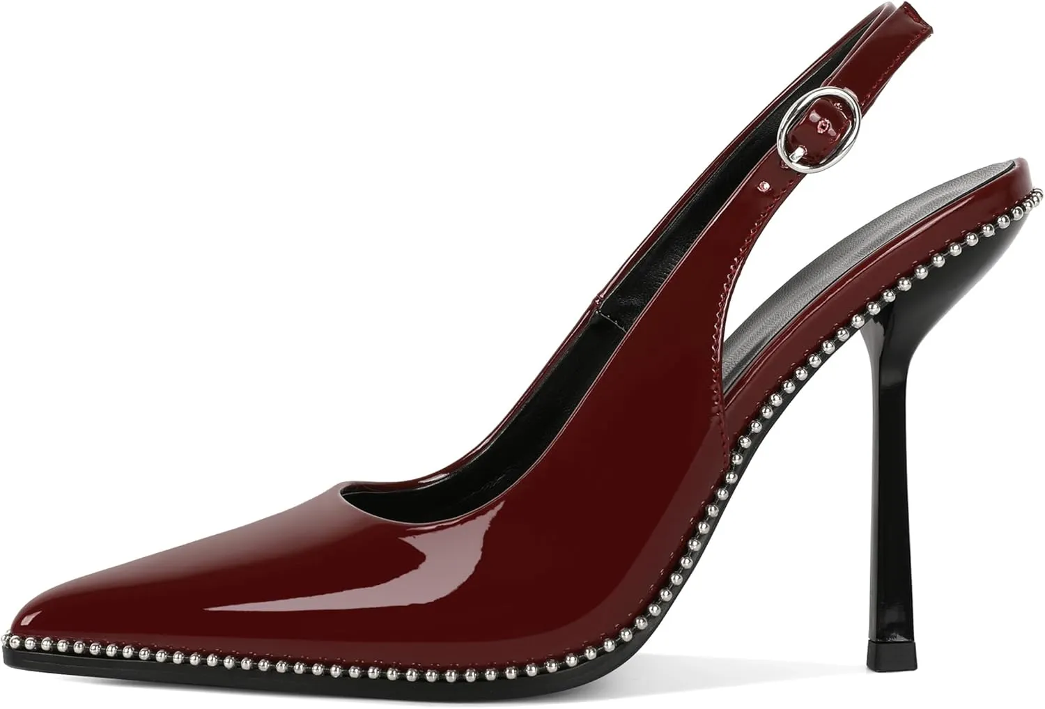 Mettesally Slingback Pumps 4 Inches Stilettos Sexy Evening Heels for Women Beaded