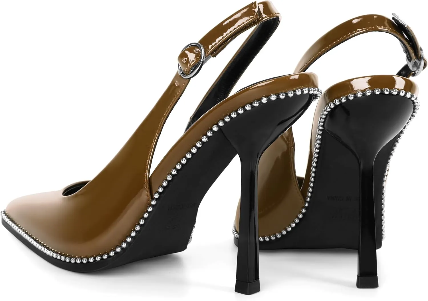 Mettesally Slingback Pumps 4 Inches Stilettos Sexy Evening Heels for Women Beaded