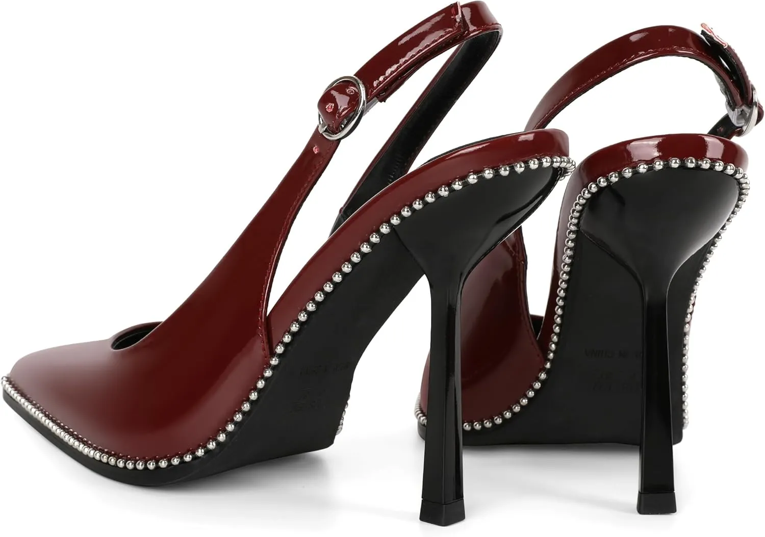 Mettesally Slingback Pumps 4 Inches Stilettos Sexy Evening Heels for Women Beaded