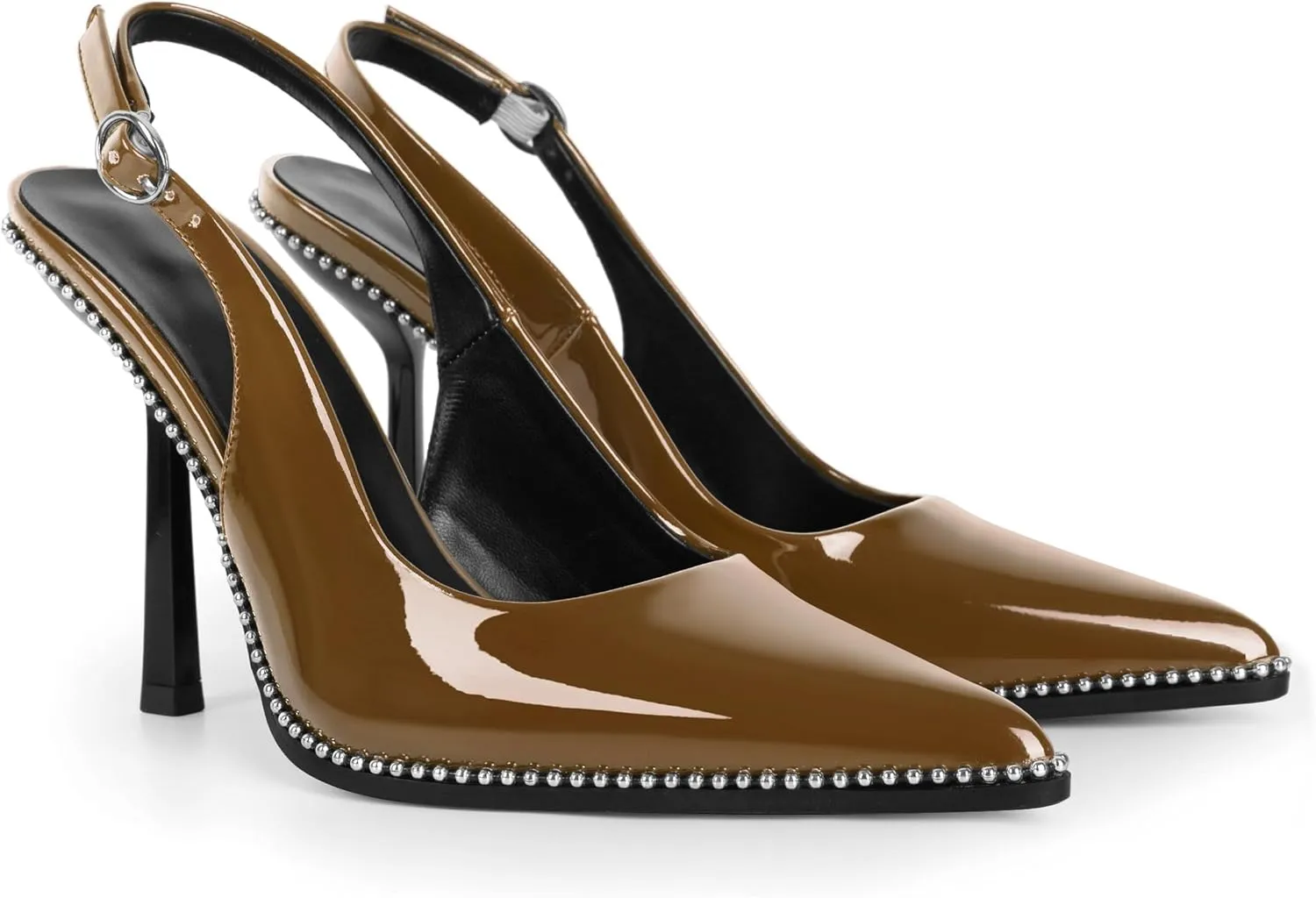 Mettesally Slingback Pumps 4 Inches Stilettos Sexy Evening Heels for Women Beaded