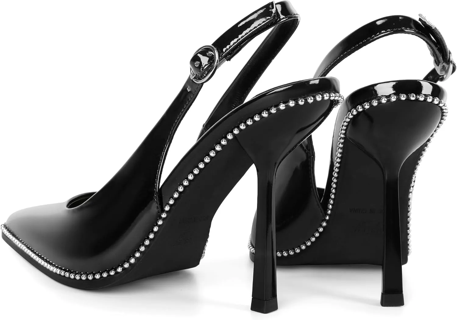 Mettesally Slingback Pumps 4 Inches Stilettos Sexy Evening Heels for Women Beaded