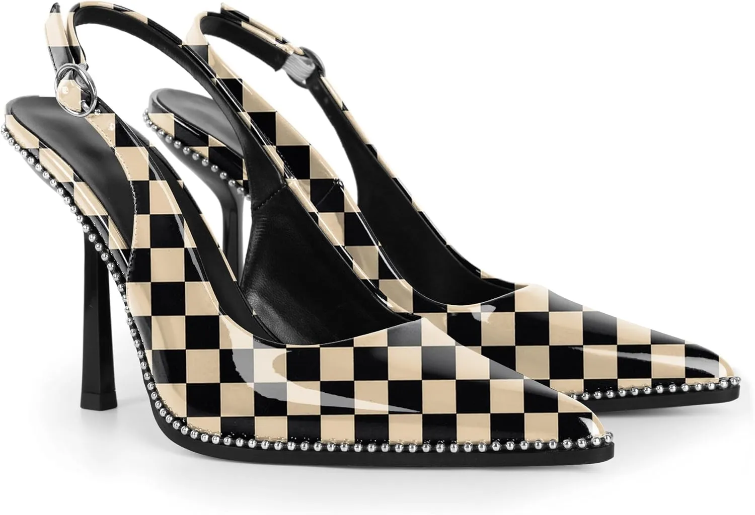 Mettesally Slingback Pumps 4 Inches Stilettos Sexy Evening Heels for Women Beaded