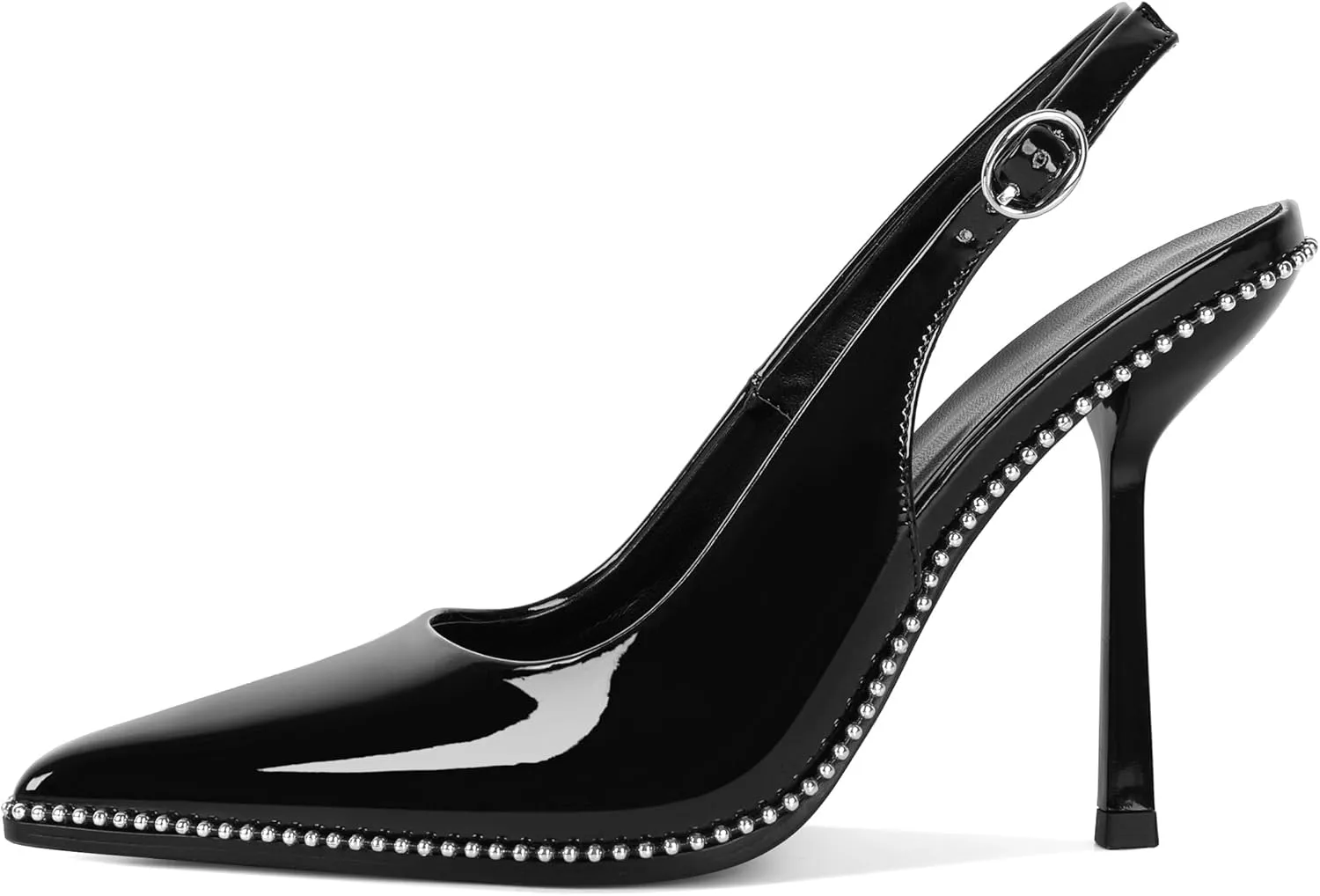 Mettesally Slingback Pumps 4 Inches Stilettos Sexy Evening Heels for Women Beaded