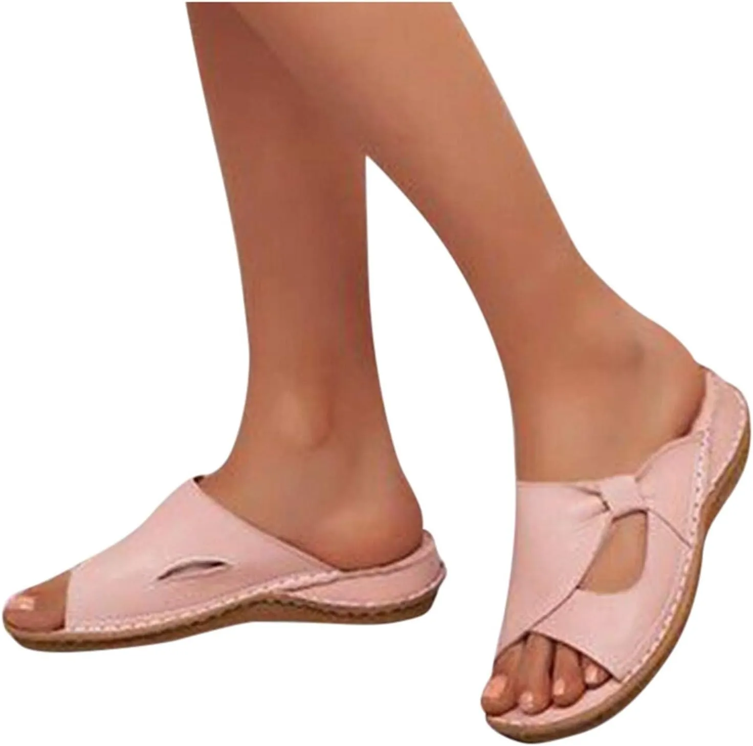 Orthopedic Sandals for Women Arch Support Platform Slides Summer Orthotic Platform Wedge Slip on Walking Sandal Casual Open Toe Wide Walking Shoes