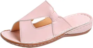 Orthopedic Sandals for Women Arch Support Platform Slides Summer Orthotic Platform Wedge Slip on Walking Sandal Casual Open Toe Wide Walking Shoes