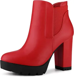 Perphy Platform Chunky High Heels Chelsea Boots for Women