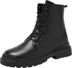 Platform Ankle Boots for Women Goth Lace Up Combat Booties Round Toe Motorcycle Boot Walking Comfort Hiking Shoes