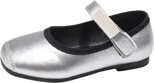 PU Leather Ballet Flat𝐬 for Girls Wedding Part𝐲 School 𝗨niform Mary Jane Shoes Little Kid Baptism Plush House Slipper