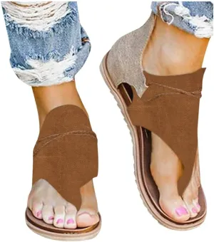 Sandals for Women Flat,Comfy Sandals Ladies Fashion Leopard/Zebra/Snake Pattern Flat Heel Slip On Sandals with Zipper
