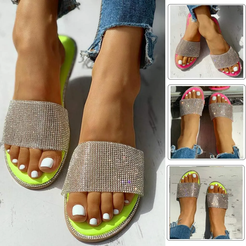 Sandals for Women Platform,2020 Crystal Comfy Platform Sandal Summer Beach Travel Shoes Sandal Ladies Flip Flops