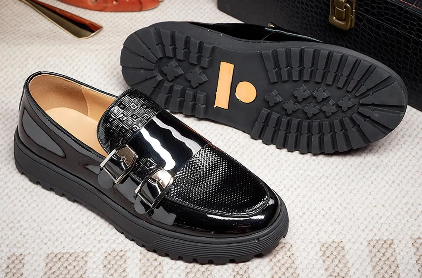 Santimon Mens Penny Loafers Yellow Dress Slip On Causal Flat Shoes Double Monk Mocasines Genunie Leather Modern Prom Wedding Fashion Tuxedo Shoes for Men
