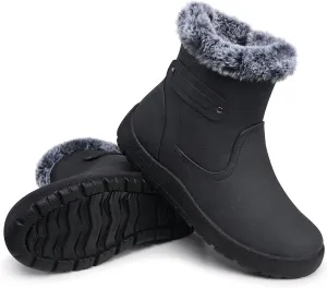 SHIBEVER Winter Boots for Women Snow: Waterproof Warm Womens Booties - Ankle Fur Lined Insulated Winter Boots