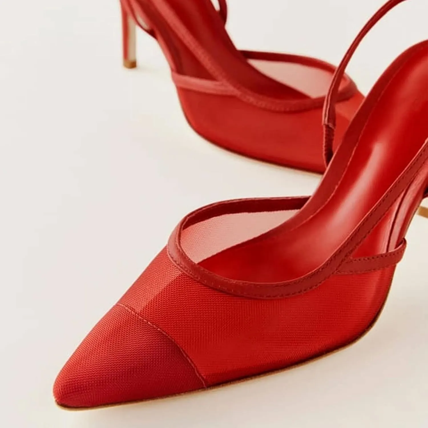 Sling Back Heels Women Fashionable and Elegant Slingback Kitten Heels for Women with Pointed Tip Breathable Comfort