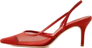 Sling Back Heels Women Fashionable and Elegant Slingback Kitten Heels for Women with Pointed Tip Breathable Comfort