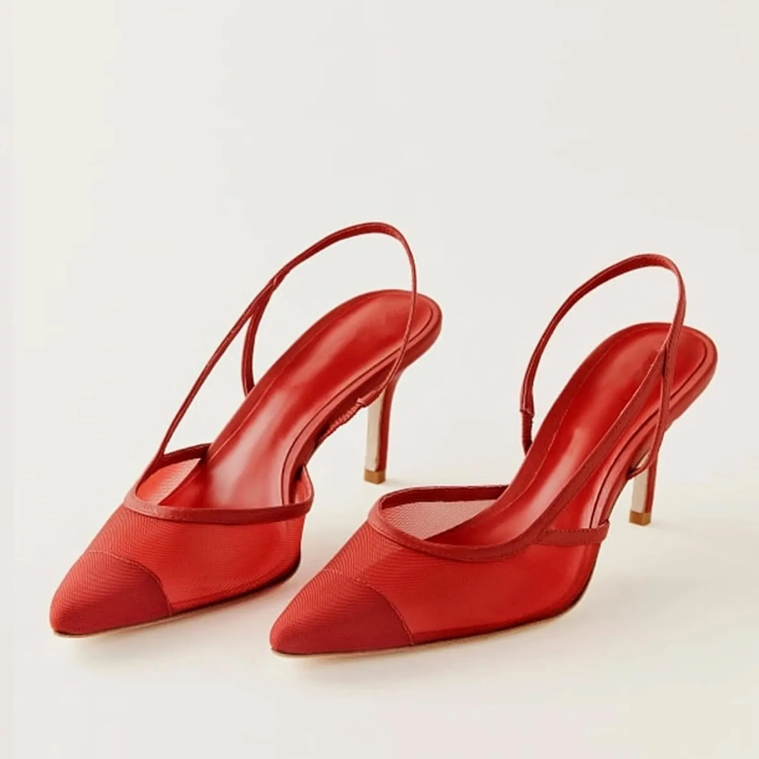 Sling Back Heels Women Fashionable and Elegant Slingback Kitten Heels for Women with Pointed Tip Breathable Comfort