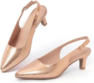 Slingback Heels for Women - Closed Toe Kitten Heels With Pointed Toe - 2 Inch Low Heel Dress Shoes Pumps